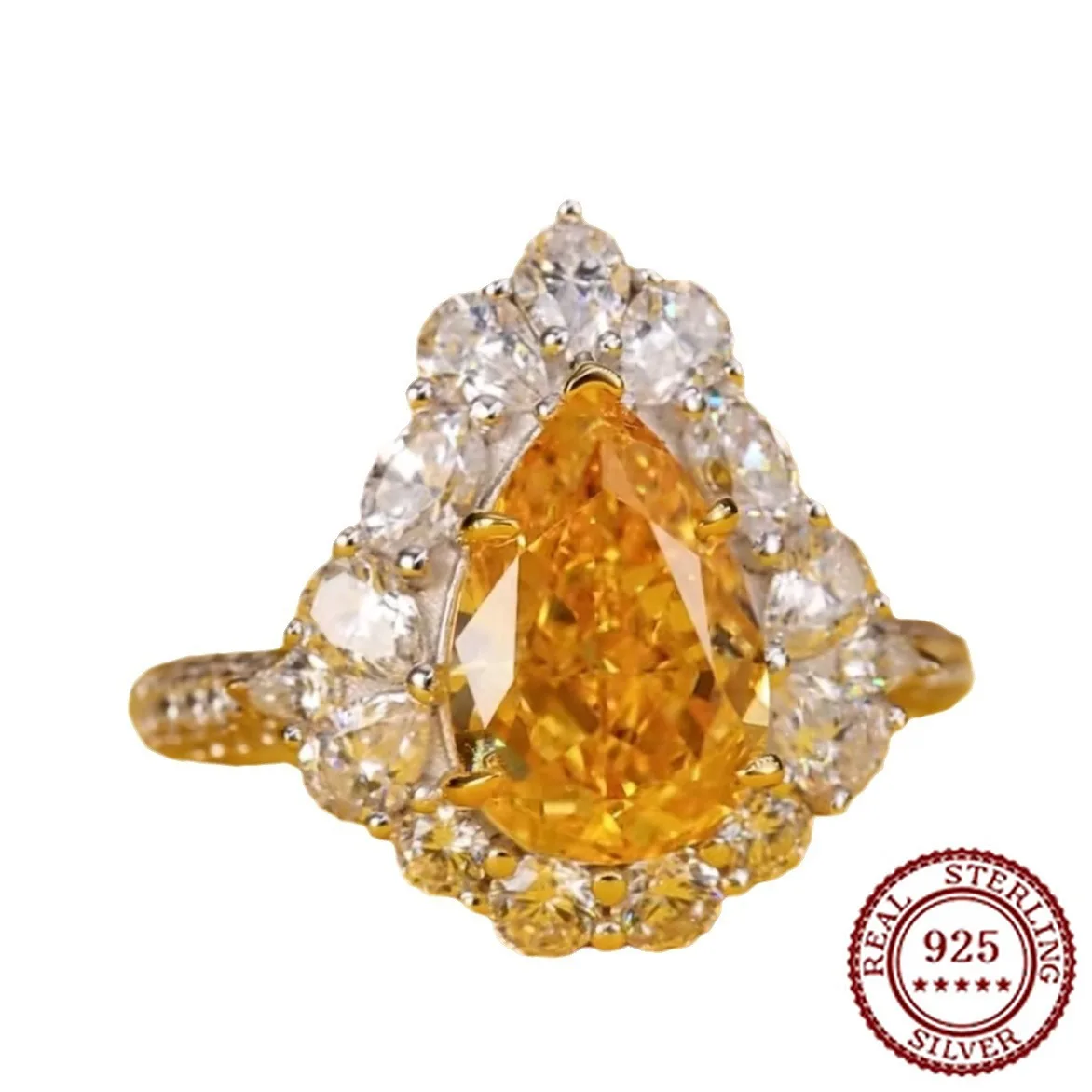 

2025 New Trendy 925 Sterling Silver Classic Temperament Atmospheric Fashion Classic Women's Diamond Set Zircon Versatile Ring