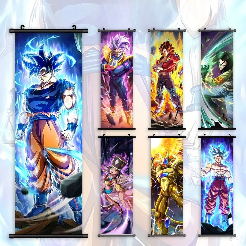 Dragon Ball Z Anime Peripheral Wall Hanging Painting Super Saiyan Son Goku Home Decor Anime Poster Wall Art Room Decoration