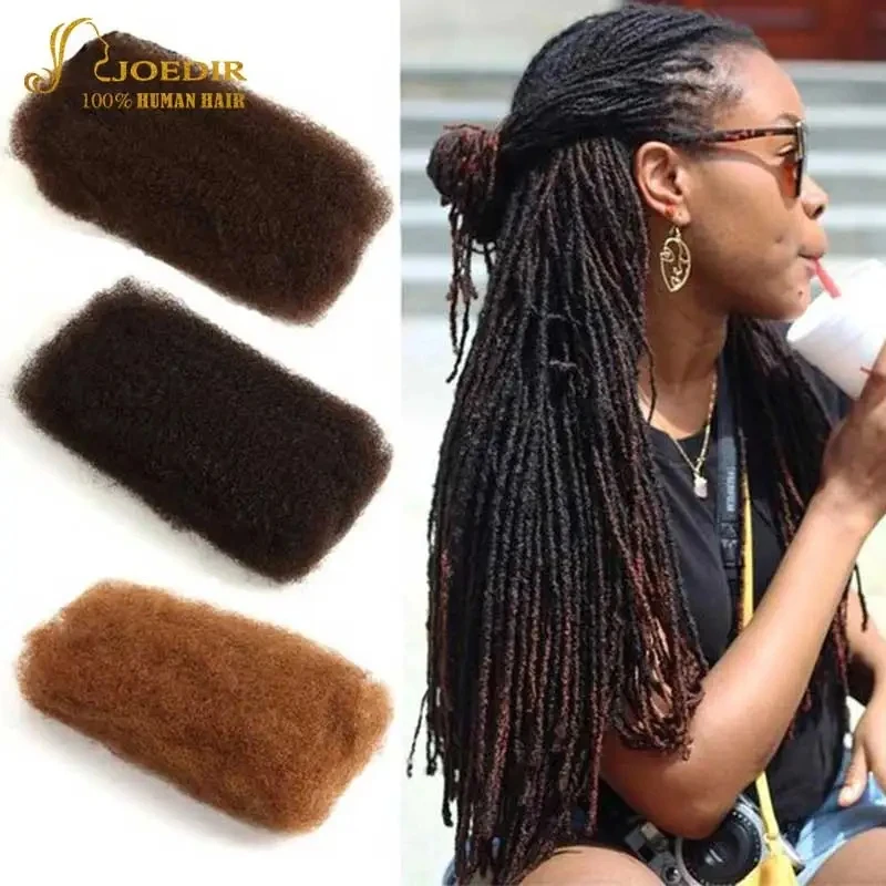 Joedir brasileiro remy cabelo afro kinky encaracolado em massa cabelo humano para trança dreadlocks extensões de cabelo crochê trança cabelo qvr