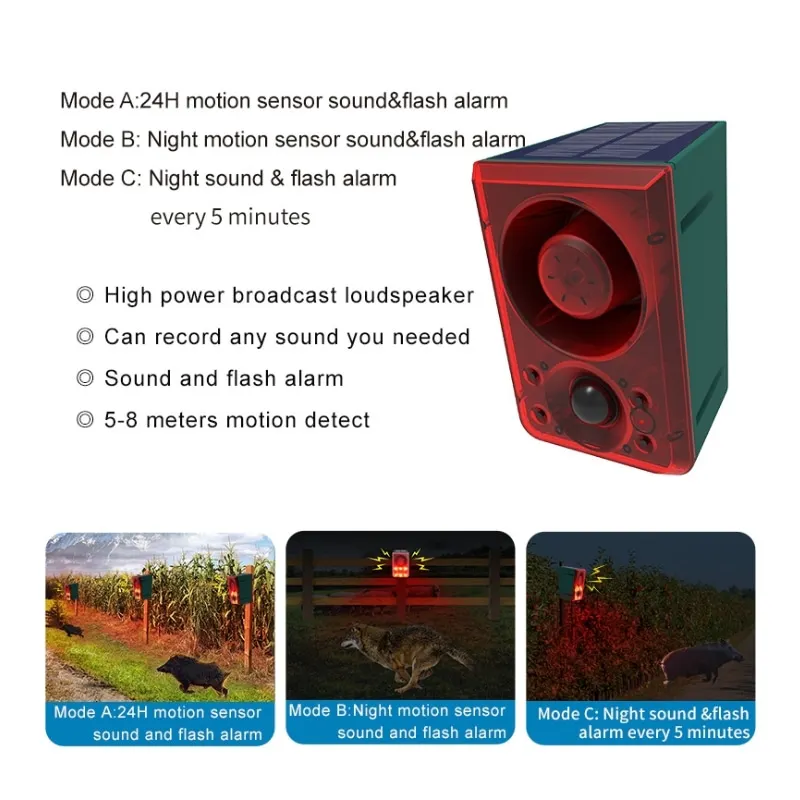 Imagem -05 - Outdoor Solar Motion Sensor Alarme Controle Remoto Detector de Fazenda Quintal Jardim Garagem Shed 129db