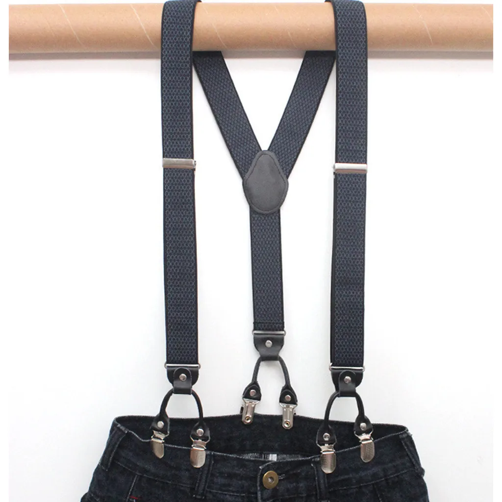 2024 New Fashion Suspenders Cross-Over Back Wide Clips Heavy Duty Big Tall Adjustable Elastic Trouser Braces Straps