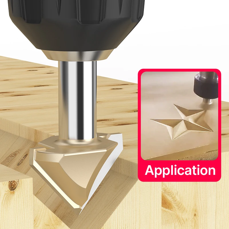 HUHAO V Type Milling Cutter Wood Woodworking Milling Cutter Carbide CNC Mechanical Tools Engraver V Bit V Carving Cutter Tools