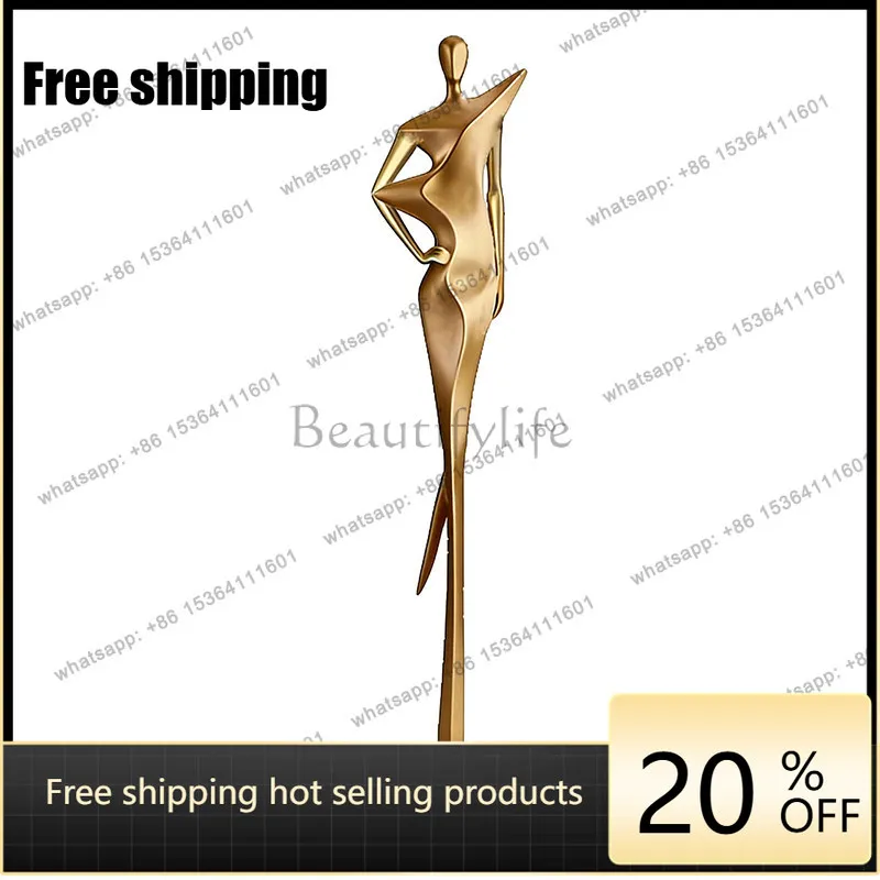 Abstract figure sculpture fiberglass floor ornament decoration light luxury style