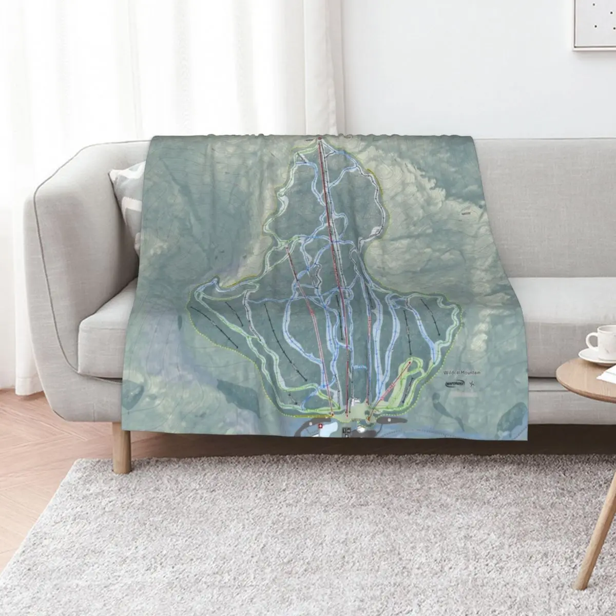 Wildcat Mountain Trail Map Throw Blanket Warm Thins Luxury Brand Single Sofa Throw Beautifuls Blankets