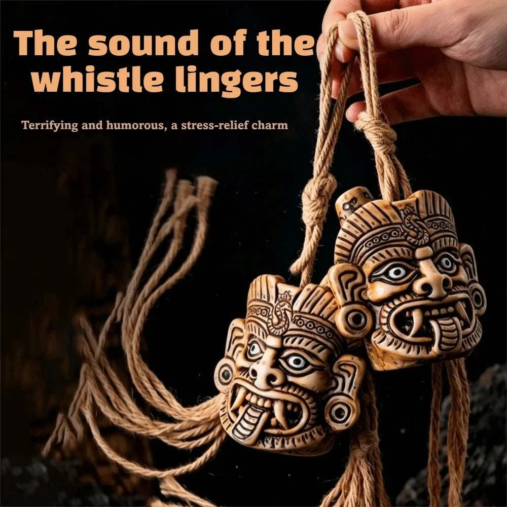 Spooky Screaming Aztec Death Whistle Bone-Chilling Horror Sound Creepy Noise Prank Toy Halloween Gag Loud Terrifying Sound