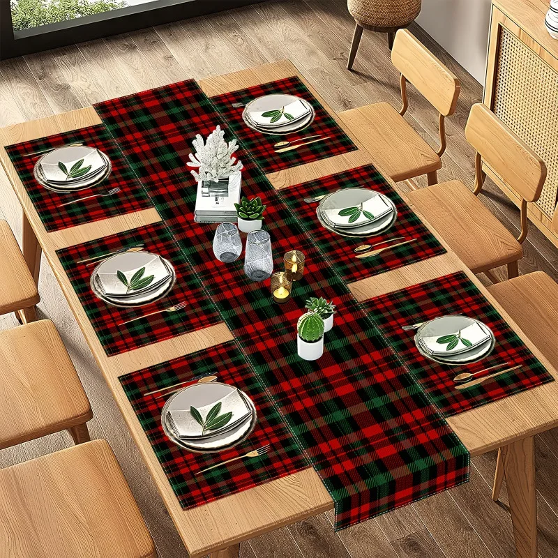 7-Piece Christmas Placemat and - Christmas Table Runner ulasan dan harga