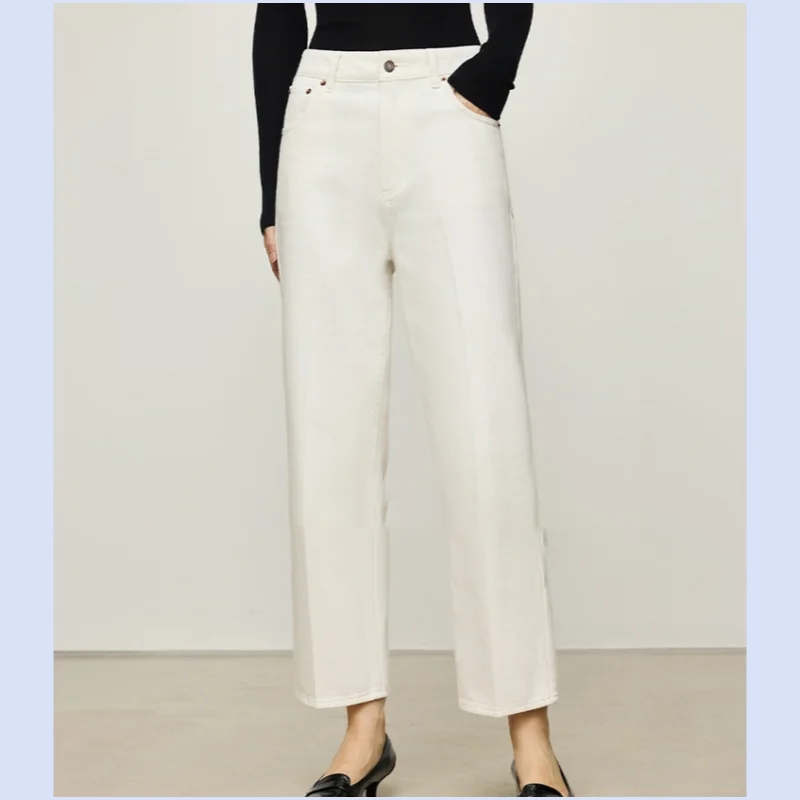 Niche Minimalist 2026 Spring Look Slim, Neat, Stitching Bird Leg Micro Cone Octagonal Jeans