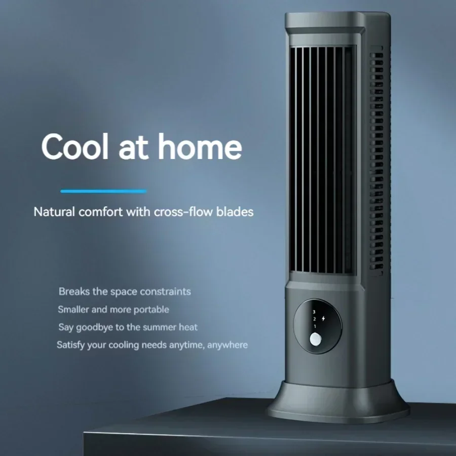 

Small Portable Fan Mini Desktop Oscillating Tower Quiet Fan 3-Speed Wind Speed Adjustment Up To 30 Hours