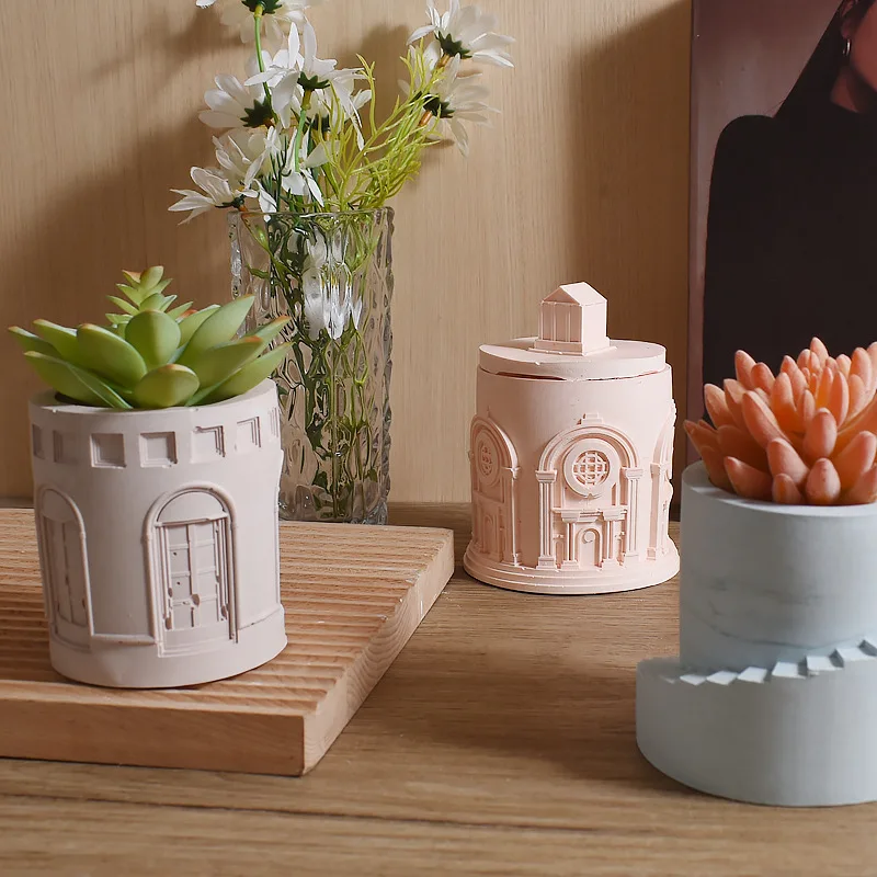 

1 шт., цилиндр, замок, чашка для свечи, гипсовая штукатурка, формы для украшения своими руками, цветочный горшок, цементная бетонная форма, коробка для хранения, банка, горшок, форма для смолы