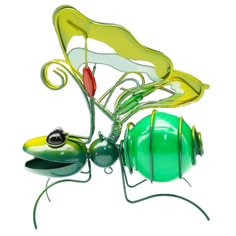 LED 요정 조명이 달린 태양열 다리미 곤충 조각상, 야외 방수 걸이식 나무 장식, 울타리 마당 예술 장식