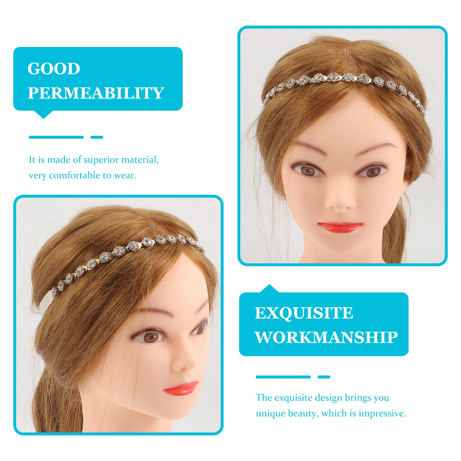 

Floral Rhinestone Headdress Bridesmaid Headband Wedding Headpieces for Hair Bands Bridal Accessories Women Flower