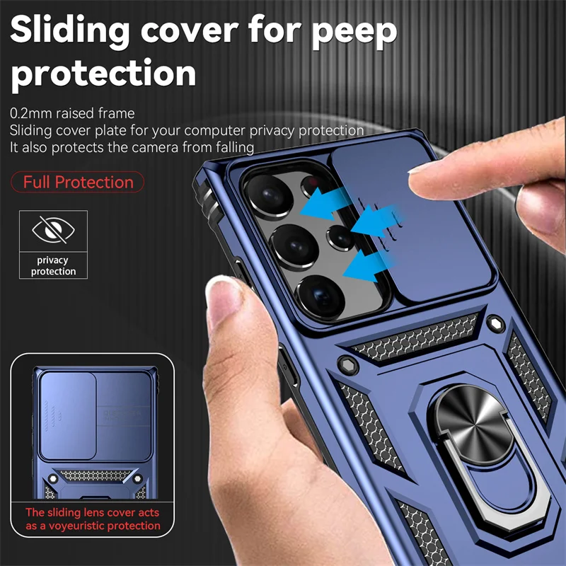 For Samsung Galaxy S23 Ultra 5G Case Slide Camera Protector Armor Shockproof Coque For Samsung S23 + Plus S 23 Ultra Back Cover