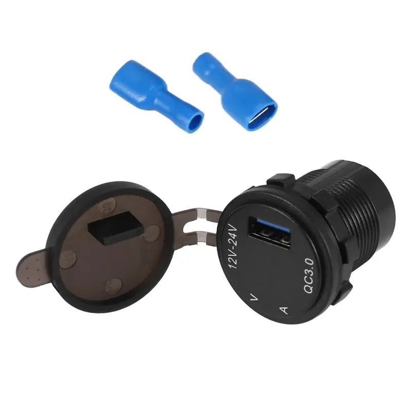 Ingenious-12V / 24V Fast Charging 3.0 Car Cigarette Lighter Socket Usb Led Voltmeter Ammeter