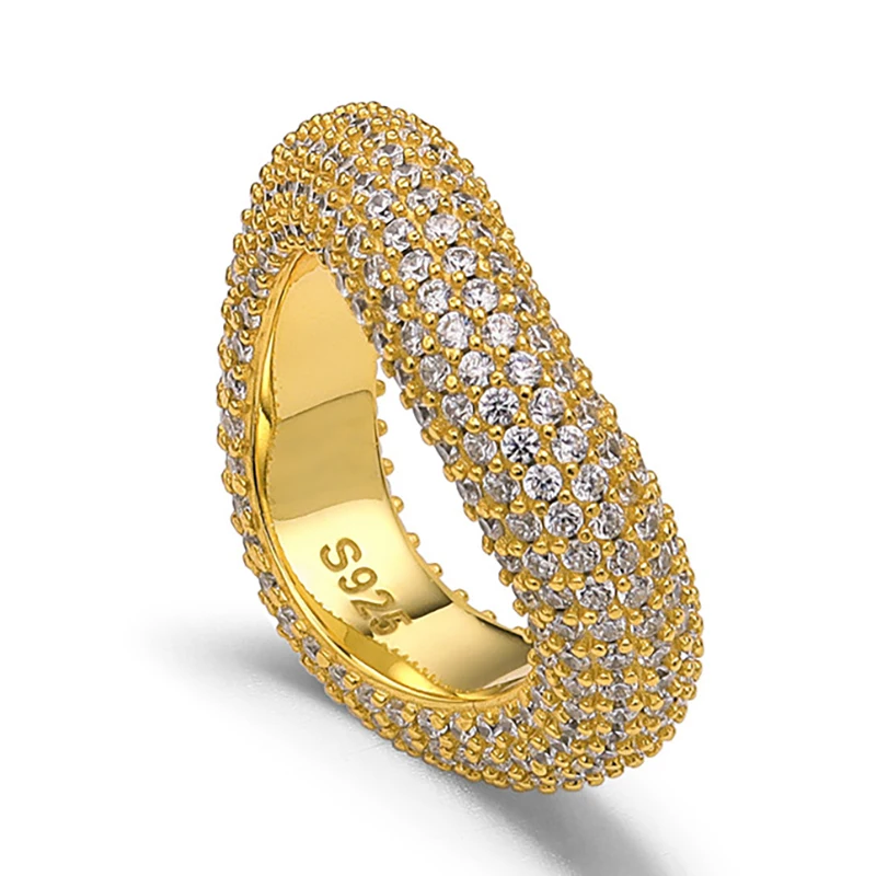 

Rings Sterling Silver 925 Plated 18k Hip Hop Rock Trendy Women Jewelry Full Zircon Personalized Ring For Woman Party Gift