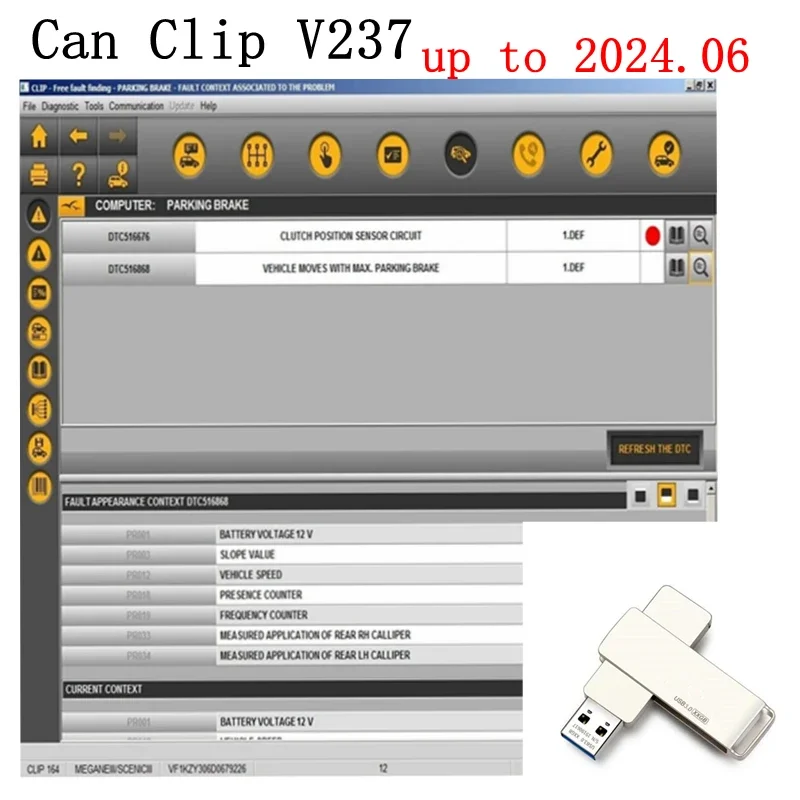 

Последняя новинка 2024, диагностическое программное обеспечение Can Clip V237 для Renault, диагностическое программное обеспечение Can Clip до 2024,06 OBD2 + Reprog V191 + диагностическое программное обеспечение