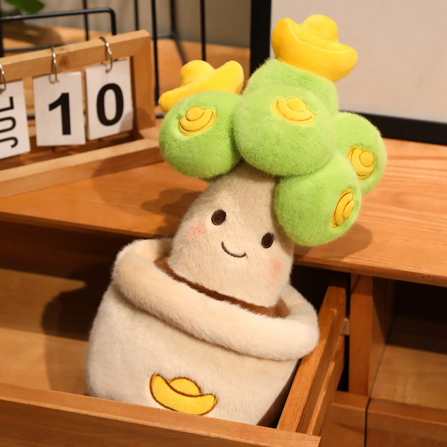 35-40cm New Money Tree Potted Plant Plush Toy Beautiful Potted Plant Decor Stuffed Dolls Money Tree Potted Plant Plush Ornament