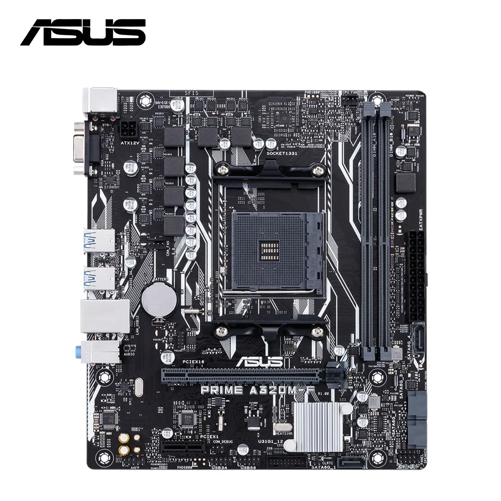 

Материнская плата ASUS PRIME A320M-F Micro ATX AM4 AMD A320, набор микросхем, 2 слота оперативной памяти, макс. DDR4 на 32 ГБ поддерживает Ryzen 3000 4000G 5000 серий