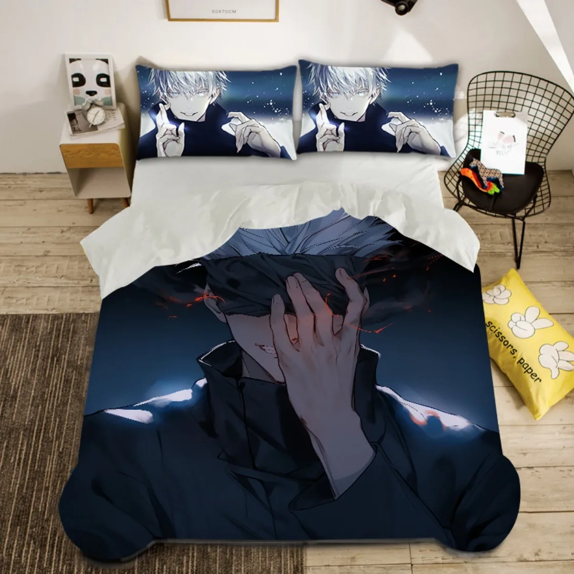 Jujutsu Kaisen Bedding Set Anime Teenage Duvet Cover Set 3D Printed Boys Junior Quilt Cover Kit Twin Queen King Single Size