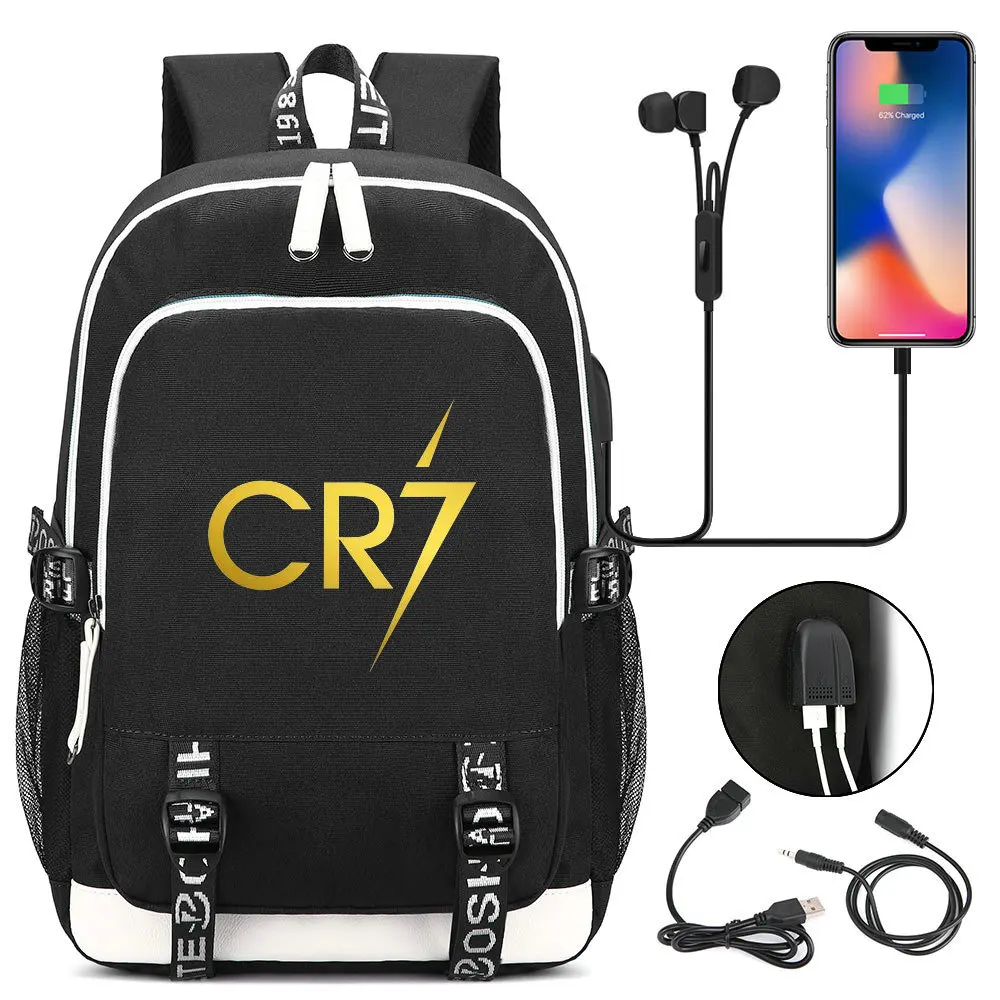 CR7 Mochila de Viagem para Crianças, Mochilas Escolares, Bookbag para Homens e Mulheres, Mochila Diária Mochila