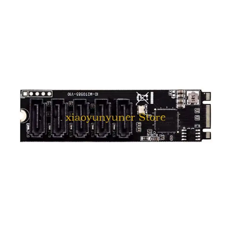 

P9JB Easy Installation M.2 PCIe3.0 to 5Port SATA3.0 Adapter Card NVME for Desktop DIY Computer Easy Installation