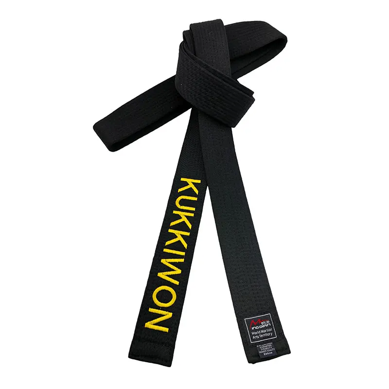 KUKKIWON black belts embroidered width 5cm sports club adult polyester cotton belt customized name Dan World Taekwondo Headquart