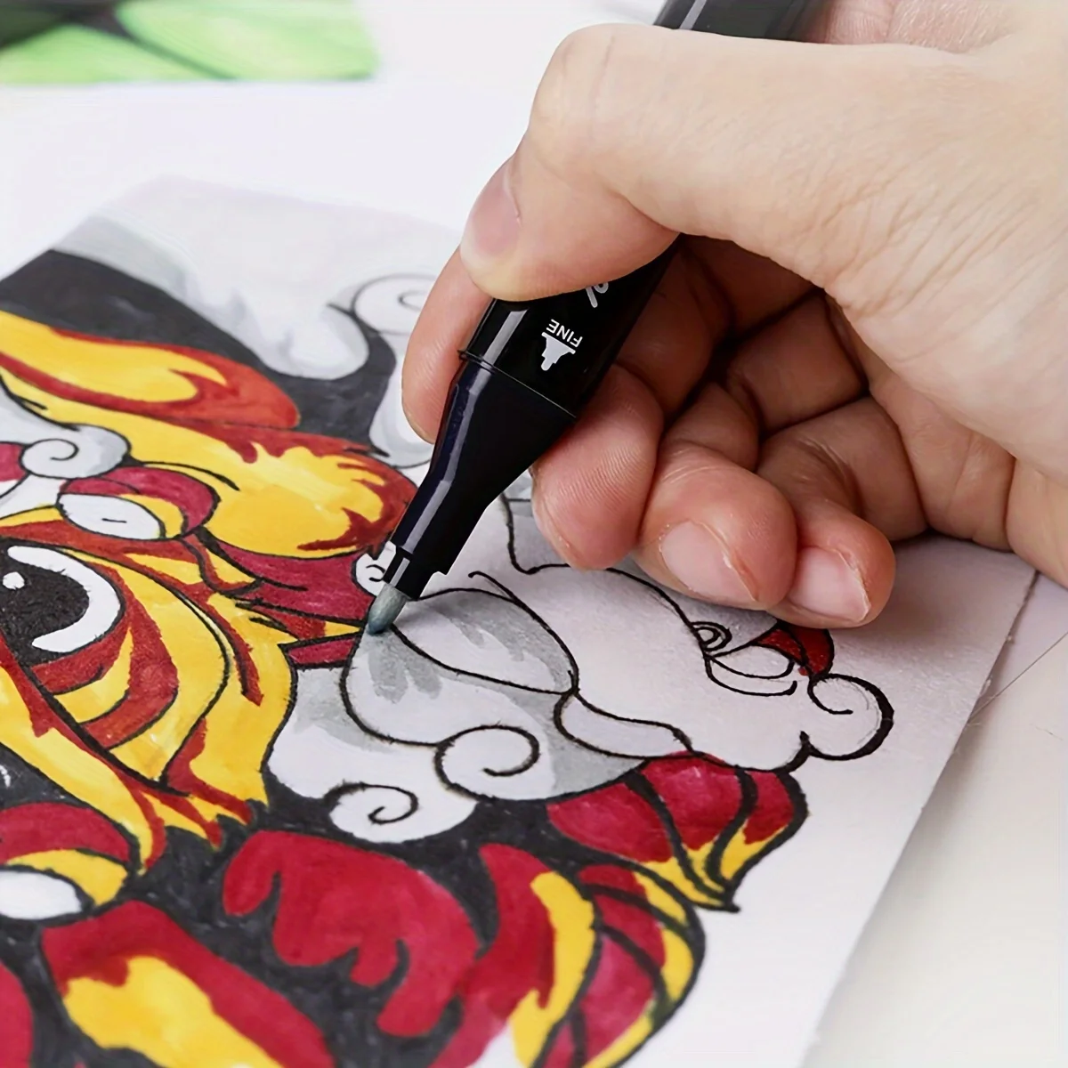 

1pc-Colorful art markers, artist's drawing pen for painting, coloring, highlighting, illustration, art sketching pen