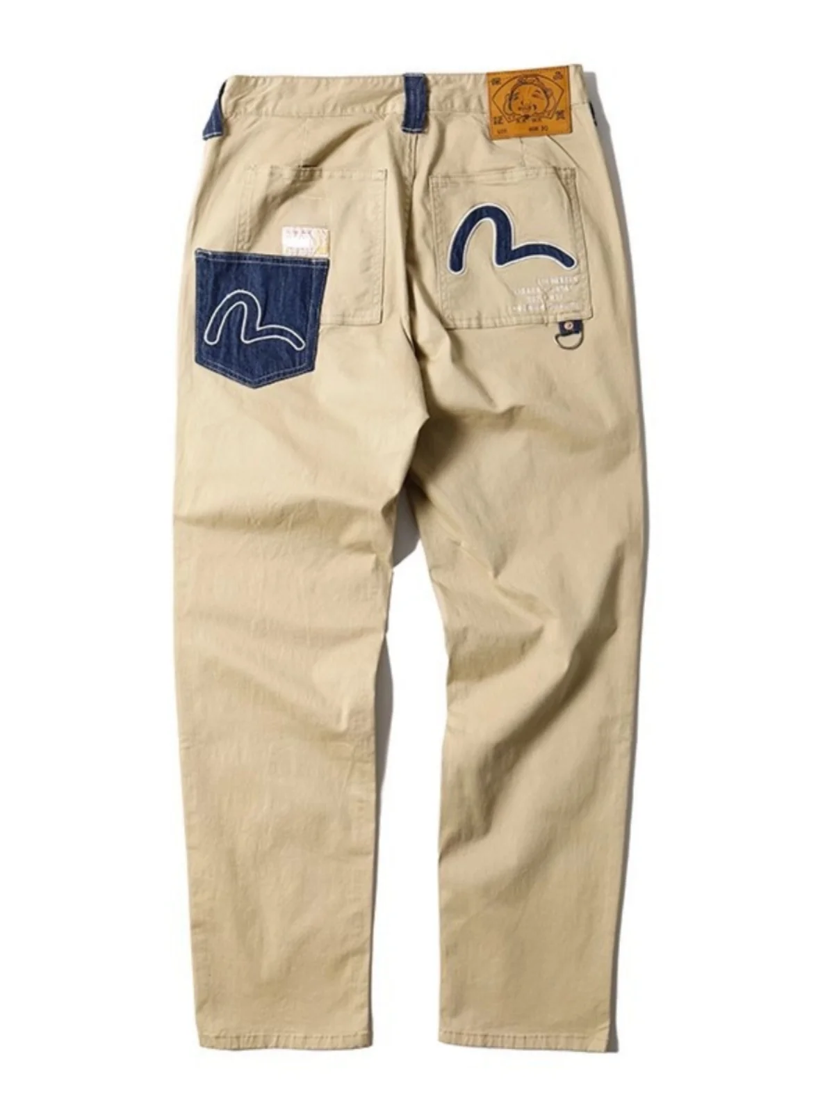 

Японские повседневные брюки из эластичного денима, облегающие, винтажные, с лоскутным шитьем, прямые, для подростков, на каждый день, осенние