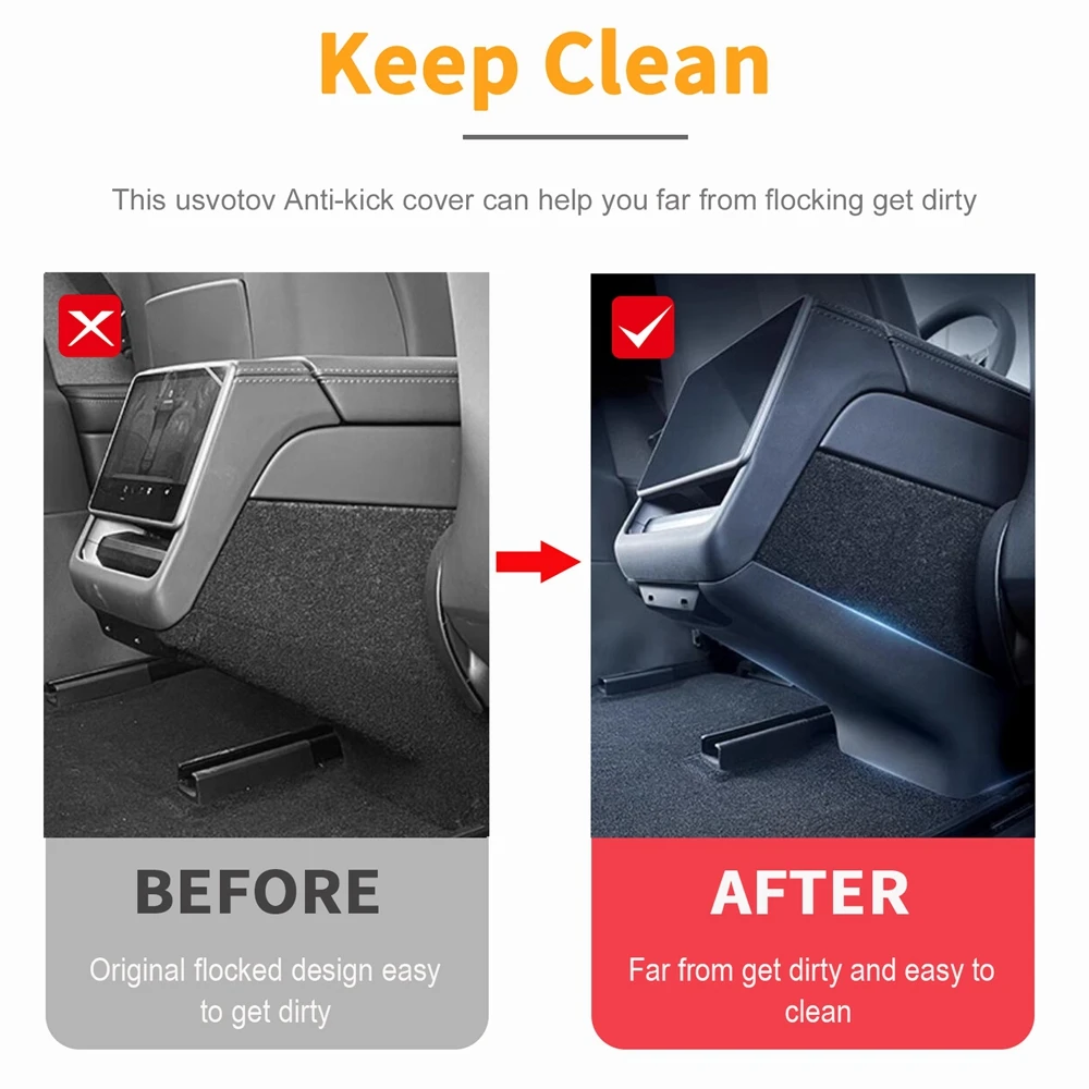 For Tesla Model 3 Highland 2024 2025 Central Armrest Box Rear Seat Child Anti-Kick Board Anti Dirty Model3 Protect Panel Cover