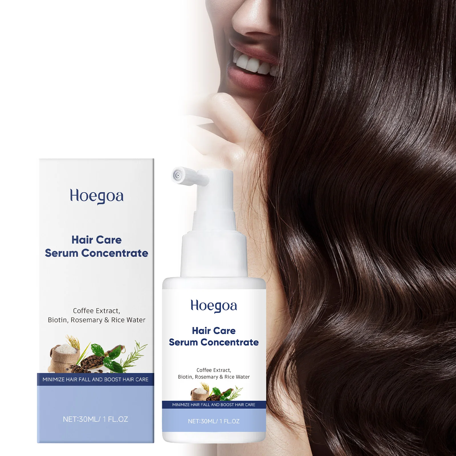 Nährendes Haarserum - Kopfhaut- und Haarwurzel-Pflege, Glättend und Feuchtigkeitsspendend, Tragbares Spray