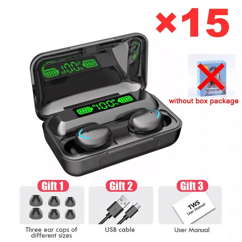 

15 Pieces/pack Tws Earbuds Blutooth F9-5 Hand Free V5.3 Bluetooth Hands-free Ear Buds Gaming Headphones Wireless Headset Airbuds