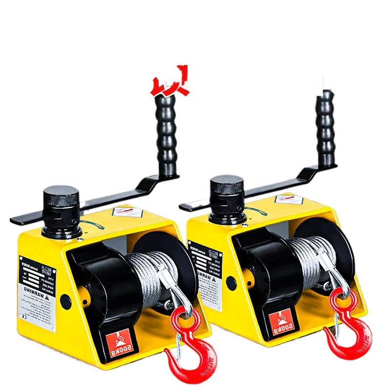 CX Self-locking Hand Winch Turbo Worm Hoist with Brakes Heavy Duty, Small Crane
