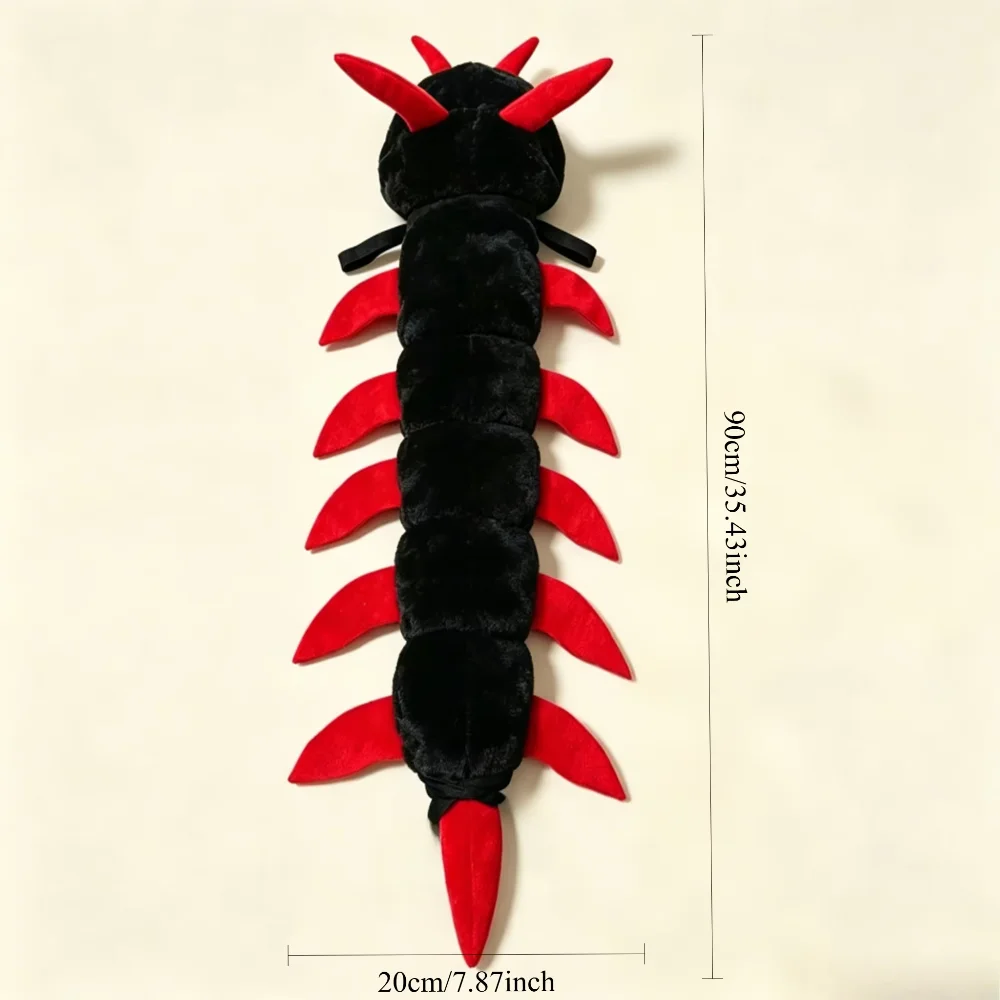 Plüschiges, flauschiges Halloween-Kostüm für Katzen in Form einer Raupe, langes, segmentiertes, realistisches Raupe-Katzen-Kostüm, Raupe-Kleidung mit vielen Beinen, gruselige Accessoires. – Detail 1