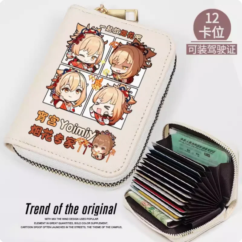 

Anime Genshin Impact Yoimiya Zipper Wallet Women Fold Bag Multi Card Coin Pocket Holder Fashion Wallet Gift