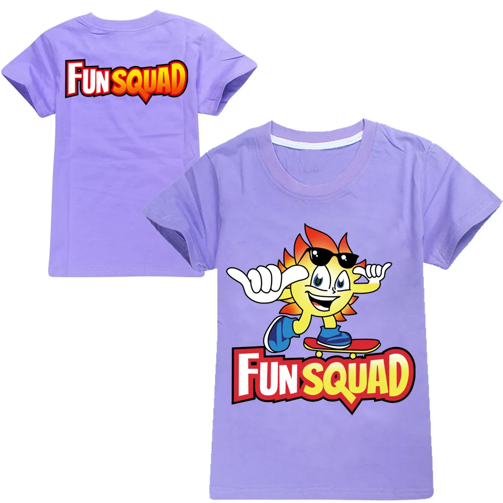 Camisetas Kawaii Fun Squad Gaming para niños, camisetas de algodón con estampado de dibujos animados, camiseta de manga corta para niñas, Tops informales que combinan con todo