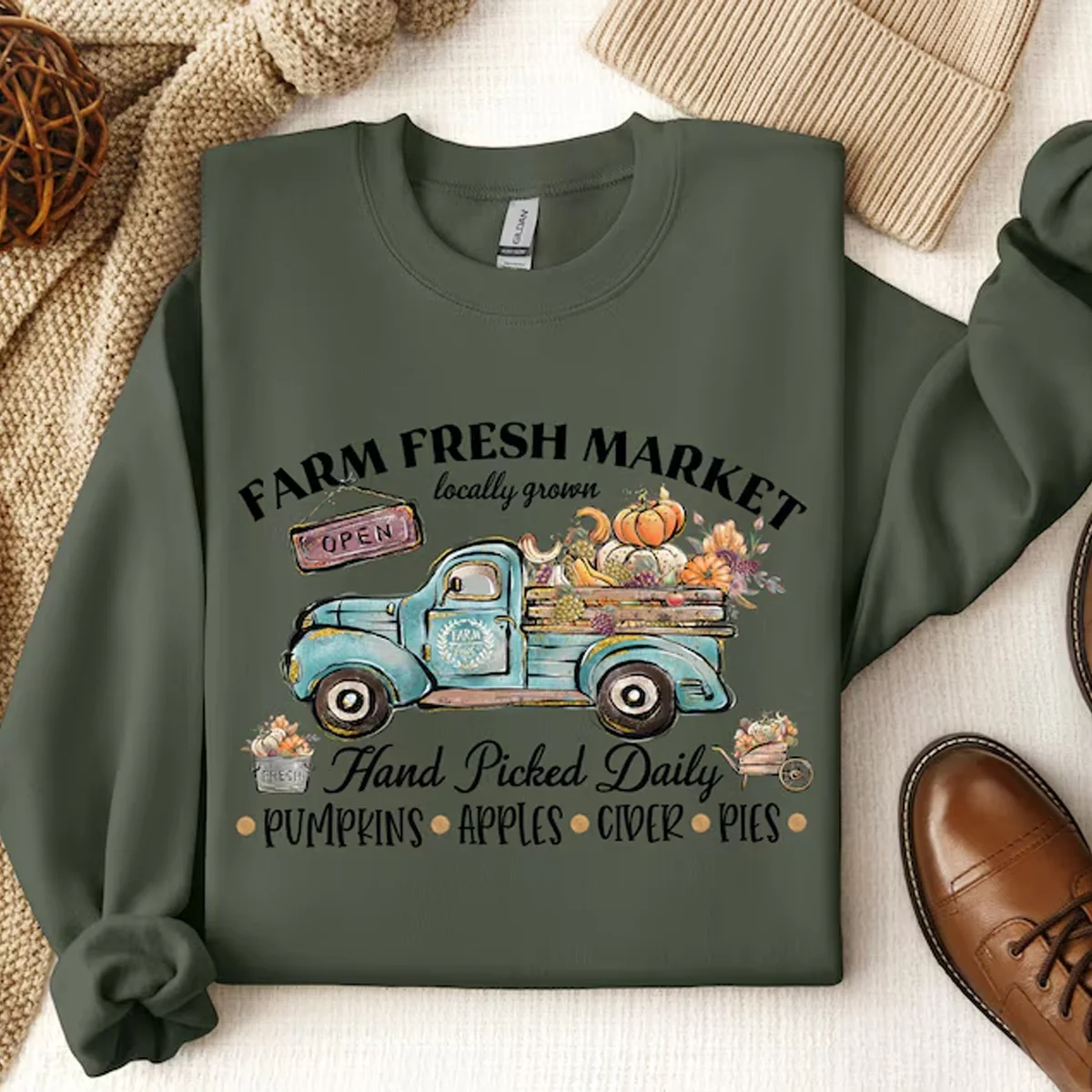 Farm Fresh Pumpkin Sweatshirt Fall Pumpkin Sweatshirt Fall Sweater Pumpkin Patch Sweatshirt Womens Fall Shirt Fall Gift