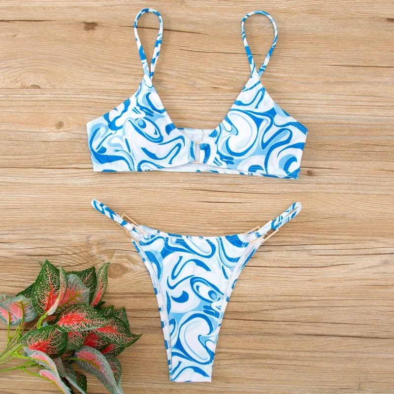 

Women Summer Bikini Set Cut Out Swimwear Low Waist Swimsuit Micro Set Bathing Suit Triangle Beachwear Bra