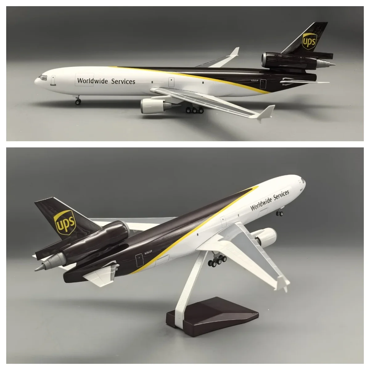 

47cm 1/130 Scale Plane Model UPS Cargo Airways MD-11 Assemble Model Aircraft Boys Toys Collectible Aircraft With Wheels Stand