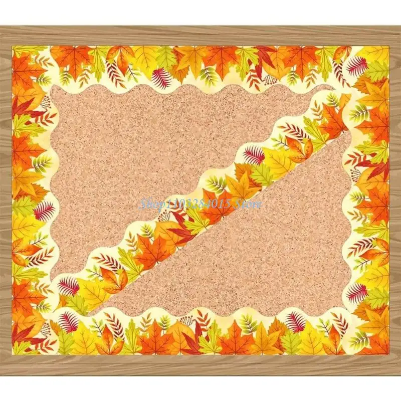 R6FF 10m Maple Bulletin Board Border Autumn Border Trim for Poster Boards