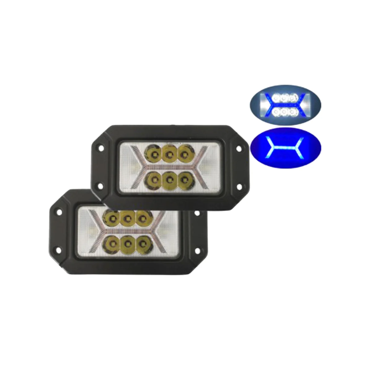 Work Lights Rectangular with Daytime Running Lights Front Bar LED Spotlights Fog Lights Signal Lights Auto D