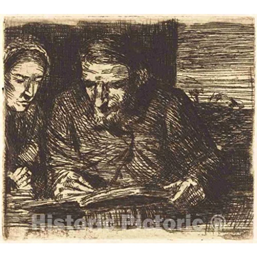 طباعة فنية: كتاب حساب Alphonse Legros Le Livre de Comptes ديكور حائط تاريخي: 44 بوصة × 39 بوصة #1