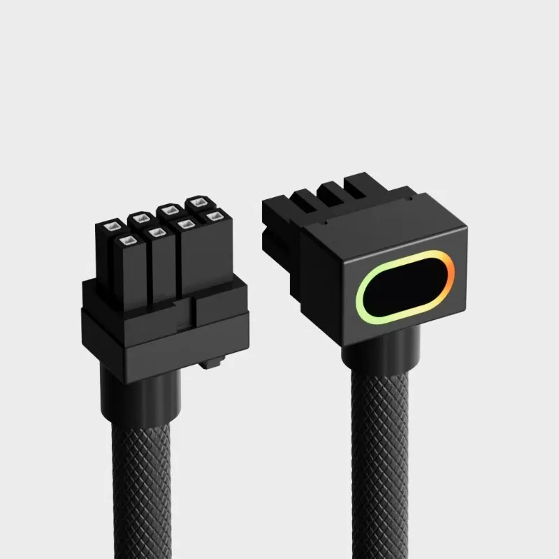 Side out of the main board cpu8pin full module line 90 degree elbow ARGB Shenguang synchronous 5v3 pin power supply cable