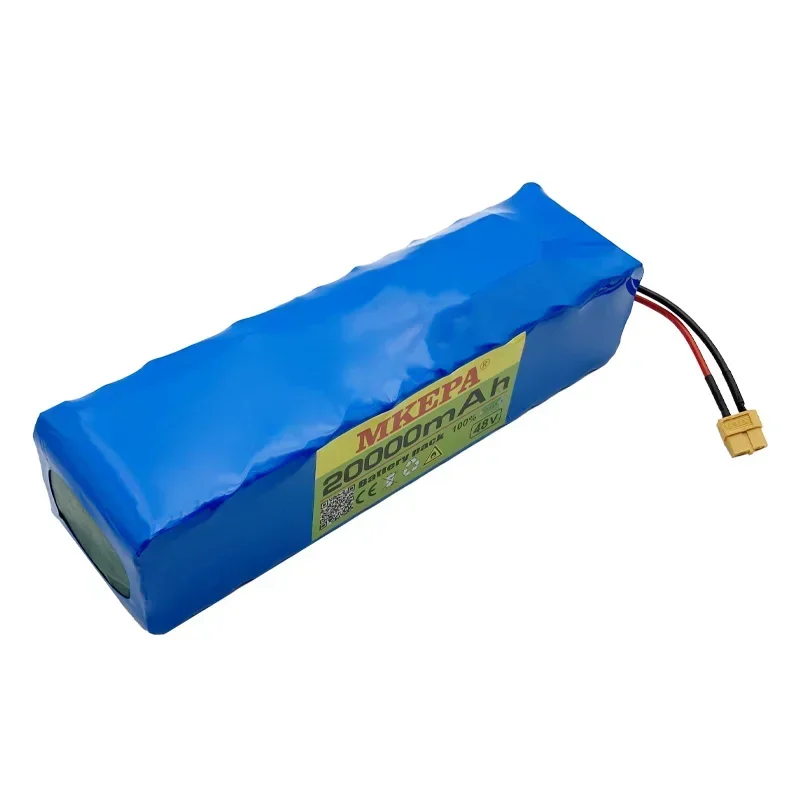 13S3P 48V 20Ah Lithium Battery Pack 500W 750W with BMS for 54.6V E-bike Electric Bicycle Scooter Balanced charging,XT60 JST