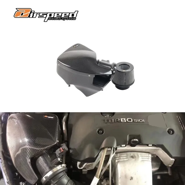 

Airspeed Brand 100% Dry Carbon Fiber Material 3K Twill Weave Cold Air Intake System Kits Air Filter For Buick Regal GS 2.0T