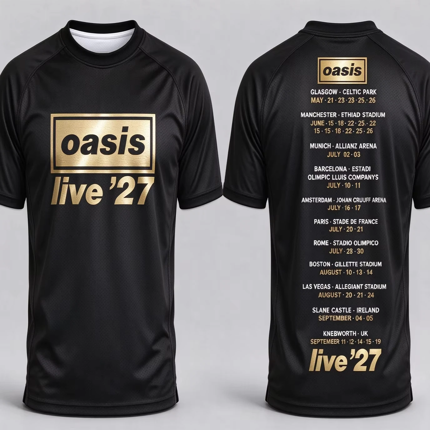 Oasis Live 27 UK Europe 2026 Tour Merch Music Concert Vintage New Summer T Shirt Unisex Men Women T-Shirt Y2k Tee FamilyMatching
