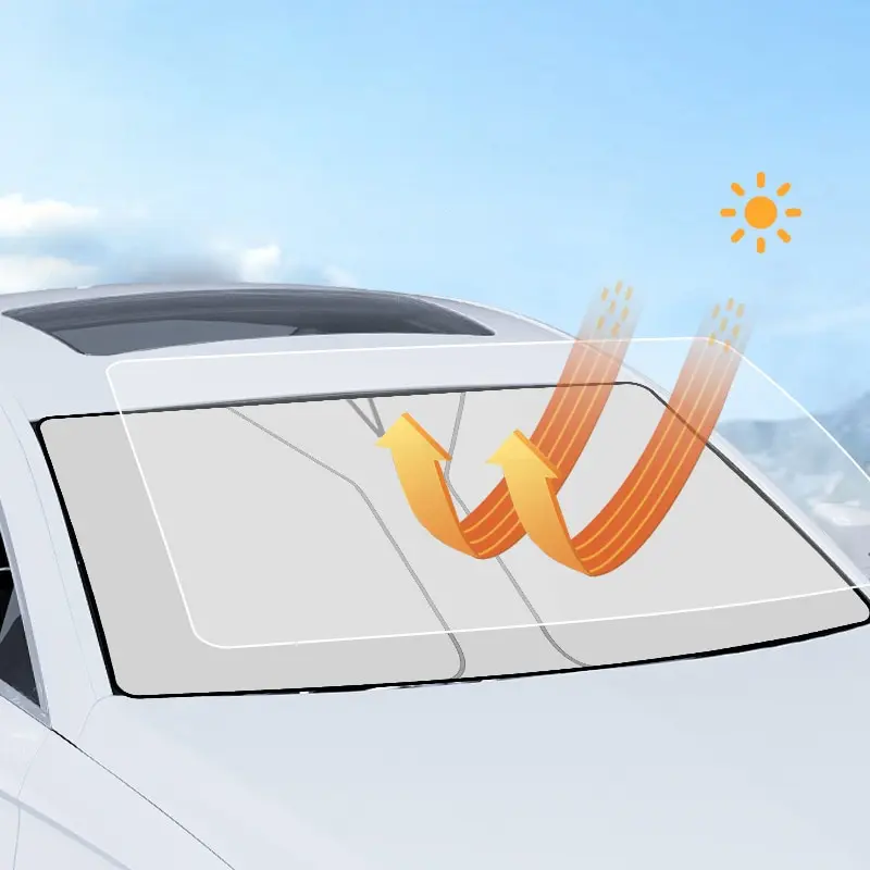 SEAMETAL Car Windshield Sun Visor Foldable Sun Shade Cover Front Window Sunshade Interior Cooling UV Protection Curtains for Car