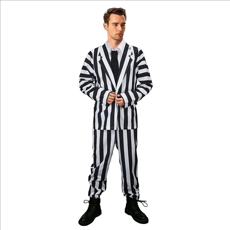 New Beetle Juice Infernal Master Cos Costume Beetle Juice Cosplay Halloween Costume Beetle Juice Party performance costume