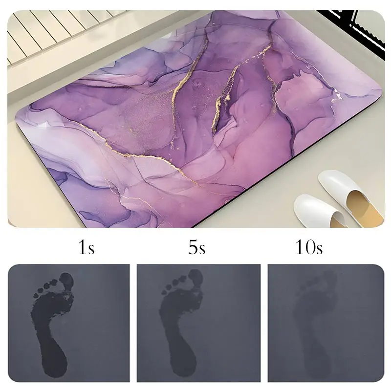 Luxury Diotomite Stone Bath Mat Anti Slip Shower Bathroom Carpet Absorbent Floor Foot Mats Quick Dry Toilet Rug Doormat Washable