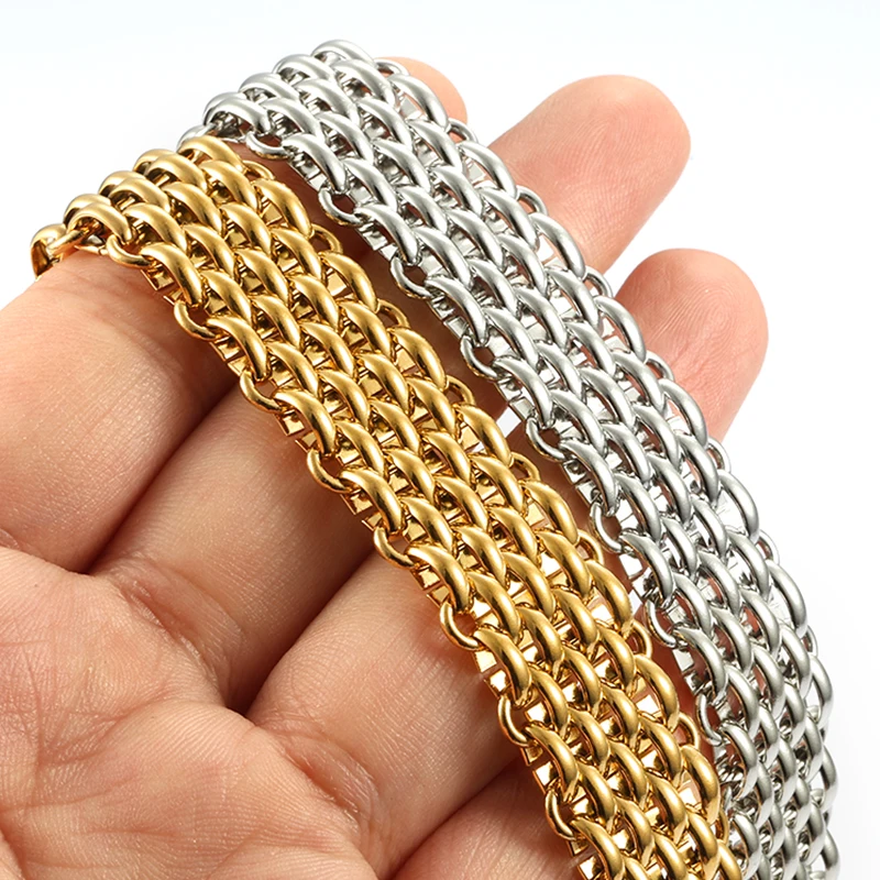 1Meter Stainless Steel 3 Rows 7 Rows Chains For Jewelry Making Supplies DIY Charm Necklace Bracelet Fashion Gold Accessories