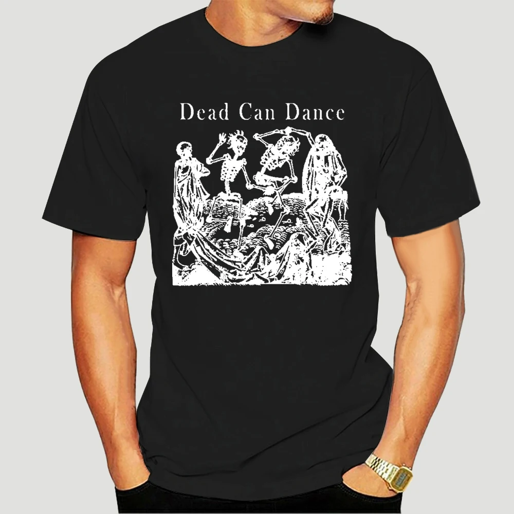 Vintage Dead Can Dance Skeletons Goth Bauhaus Punk Men T Shirt Reprint Retro 100% Cotton Prinkawaii Tee 6479X