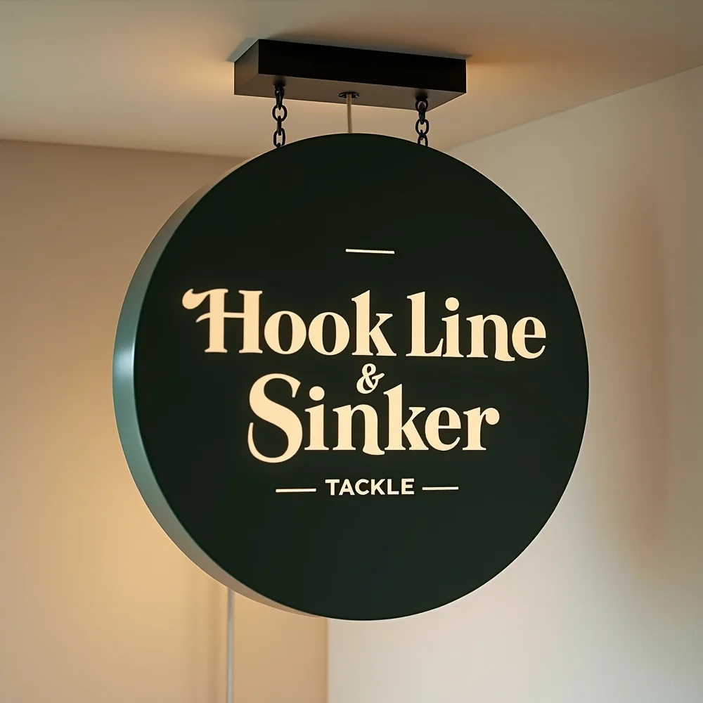 Custom LED Light Box Outdoor Business Sign Round Waterproof Acrylic Double Sided Backlit Advertising Ceiling Mounted Sign